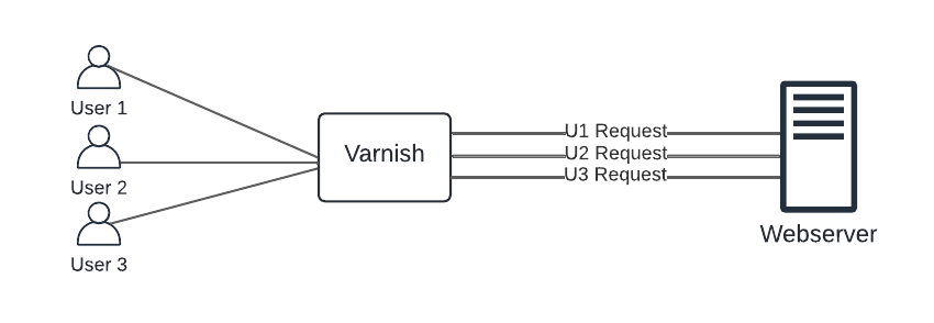 Fig 1. Varnish will return `MISS` responses, producing an unnecessary high-load in our webserver.